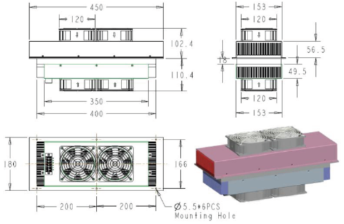 WFF-300W-48-C Thermoelectric Cooler Assembly-- Air to Air