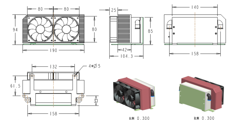 WFW-72W-12-C Thermoelectric Cooler Assembly-- Air to Water