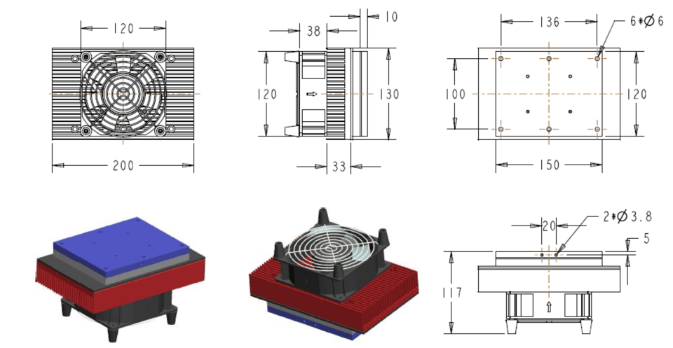 WFP-70 W-24-C Thermoelectric Cooler Assembly-- Air to Plate